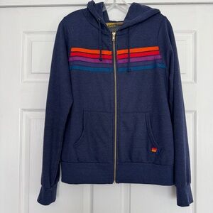 AVIATOR NATION | NWT 5 stripe hoodie sweatshirt - navy blue MEDIUM